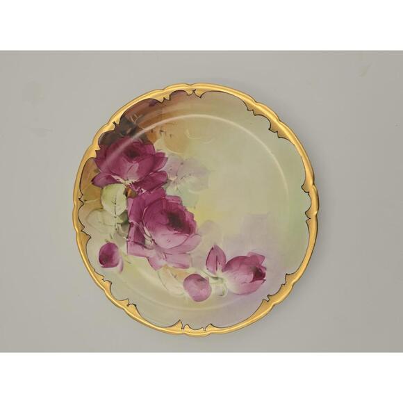 Antique Art Noveau Style Gilt Handpainted Plate - Picture 1 of 9